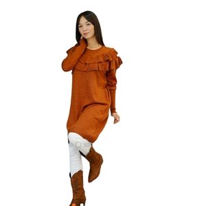 Ruffled trim  sweater dress size M